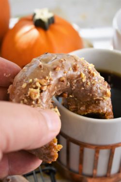 dunking a donut in coffee