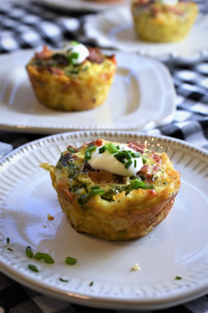 Mini bacon and egg tater tot cupcakes
