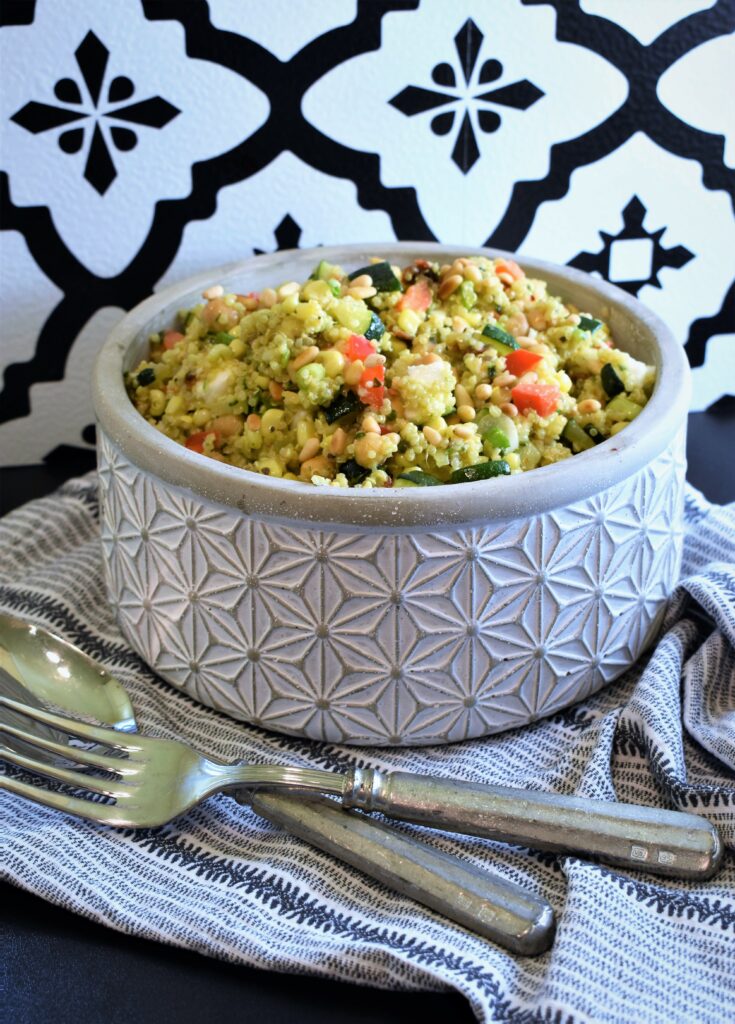 large serving bowl of salad