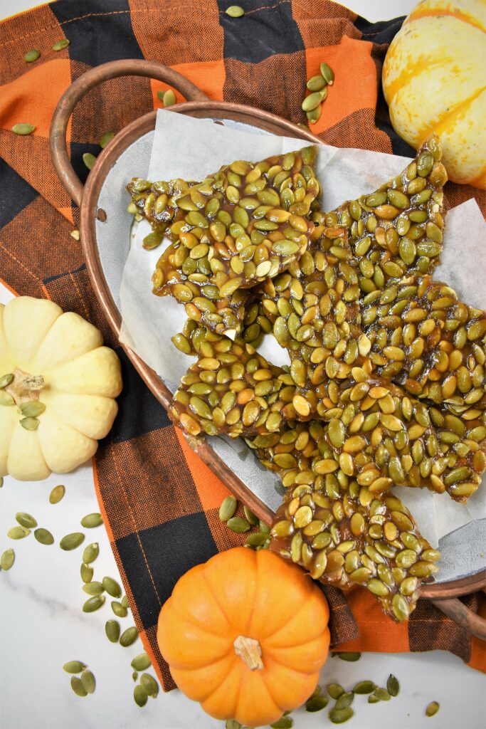 tray of trick or treat seed brittle