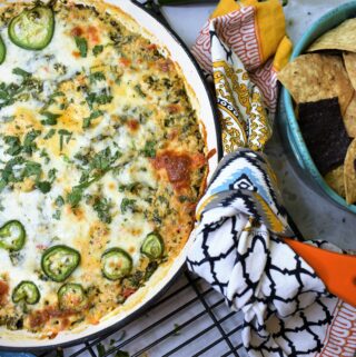 cheesy dip baked in skillet