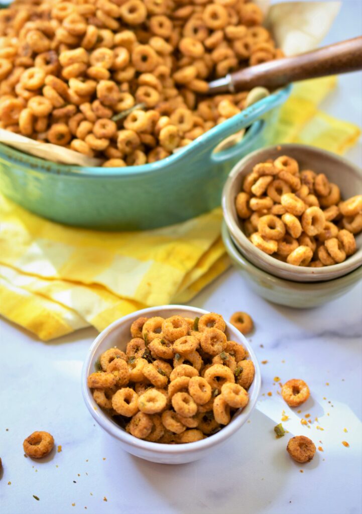 vegan chili cheese cheerios ready for snack time